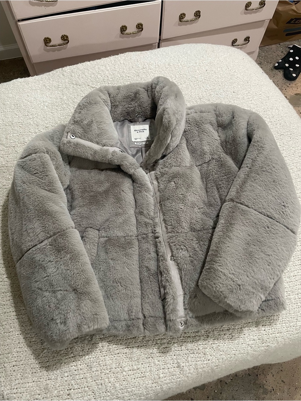 Gray Faux Fur Jacket